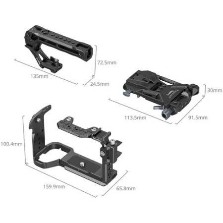 SmallRig 5590 - zestaw, klatka do Sony FX2 + akcesoria, wymiary